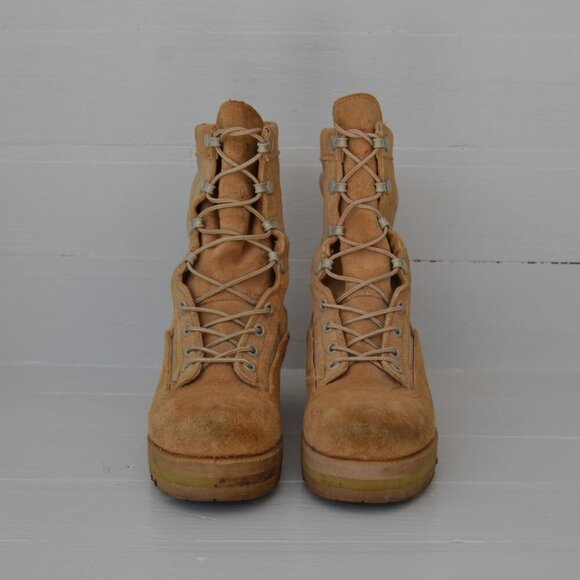 Vibram Gortex Beige Military US Army Flight Combat Boots Men's 4.5 R 03-D-0320 - Picture 2 of 9